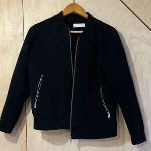 Everlane Black Zip-Up Bomber style Jacket